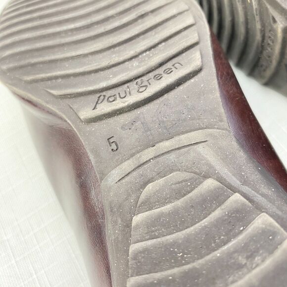 Paul Green Munchen Brown Leather Stitched LOAFERS! Square Toe Women's Sz 5 - Picture 13 of 13
